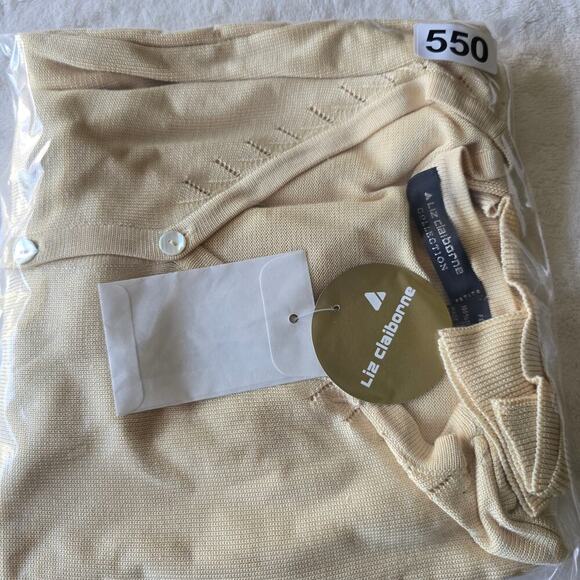 NWT Women's  100% Silk Cardigan S Butter Yellow Layering Minimalist Quiet luxury - Picture 8 of 8